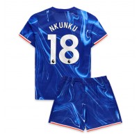 Camisa de time de futebol Chelsea Christopher Nkunku #18 Replicas 1º Equipamento Infantil 2024-25 Manga Curta (+ Calças curtas)